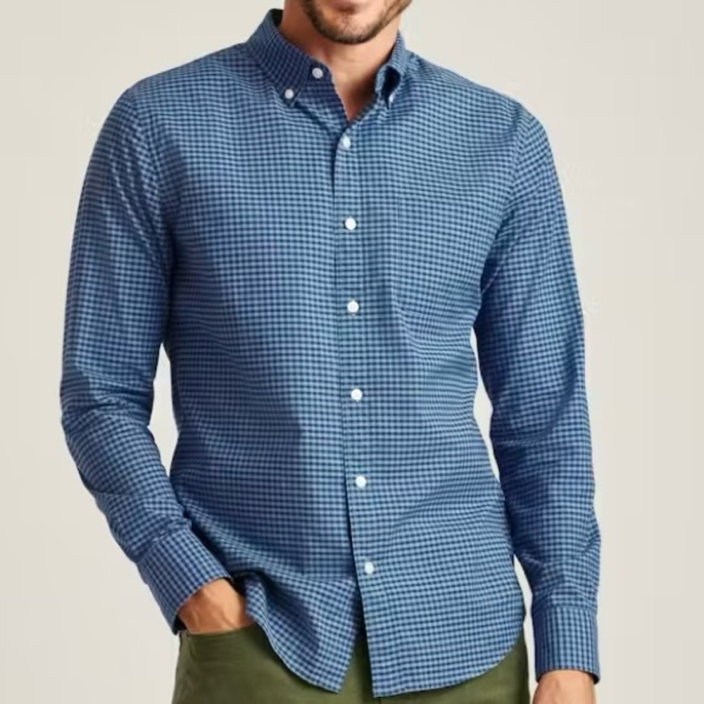 Bonobos Dress Shirt in Blue Gingham. XXL